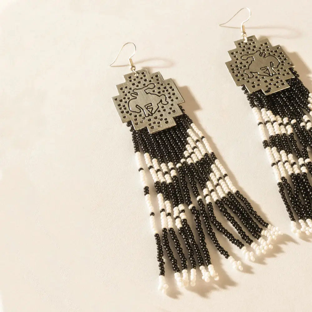 Stallion Smoke Beaded Earrings