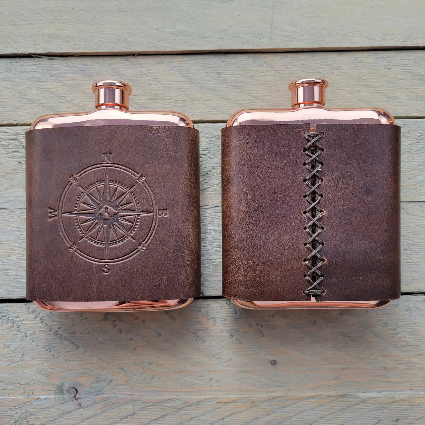 FLASKS - Leather Wrapped!