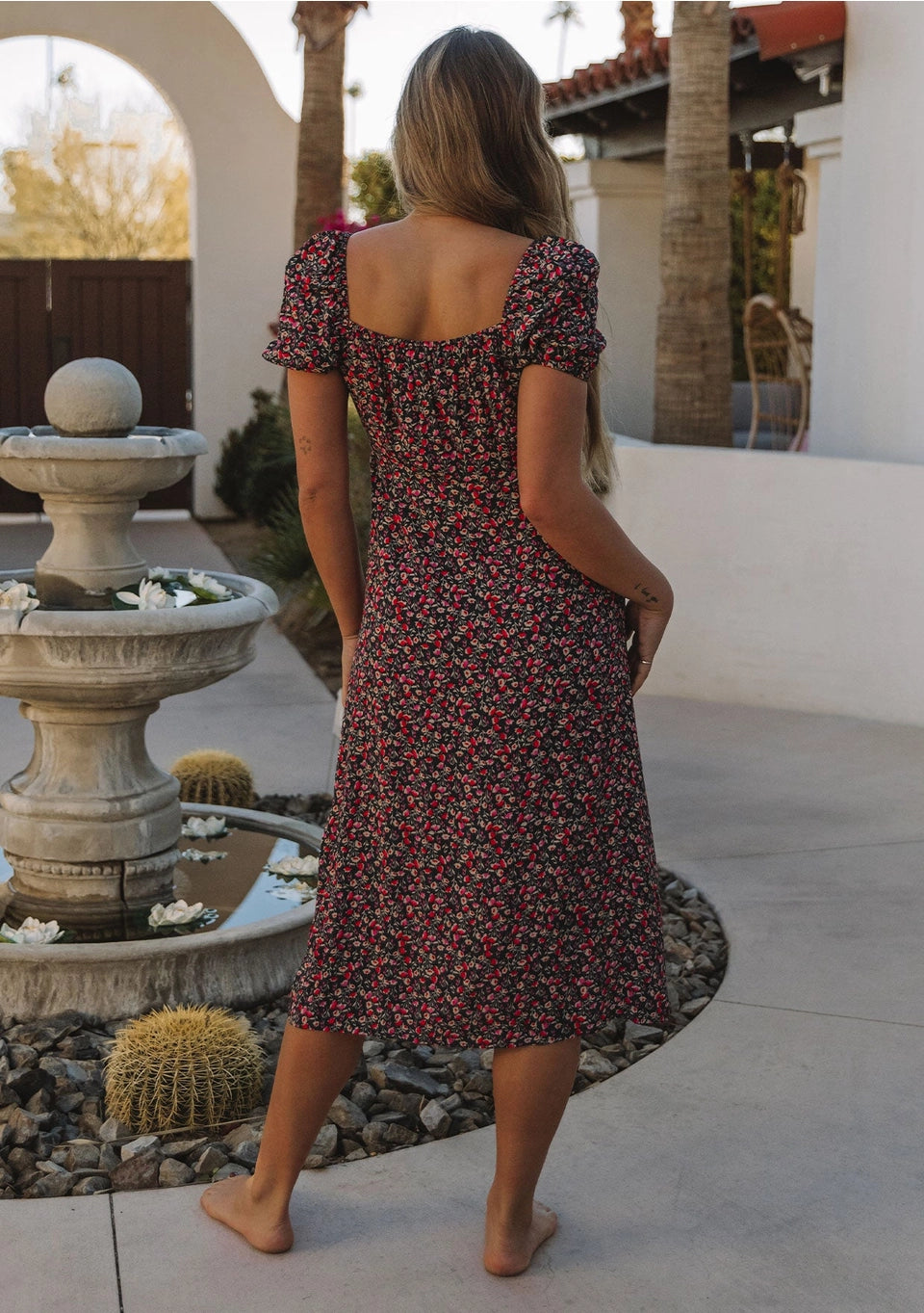 Midnight Garden Midi Dress