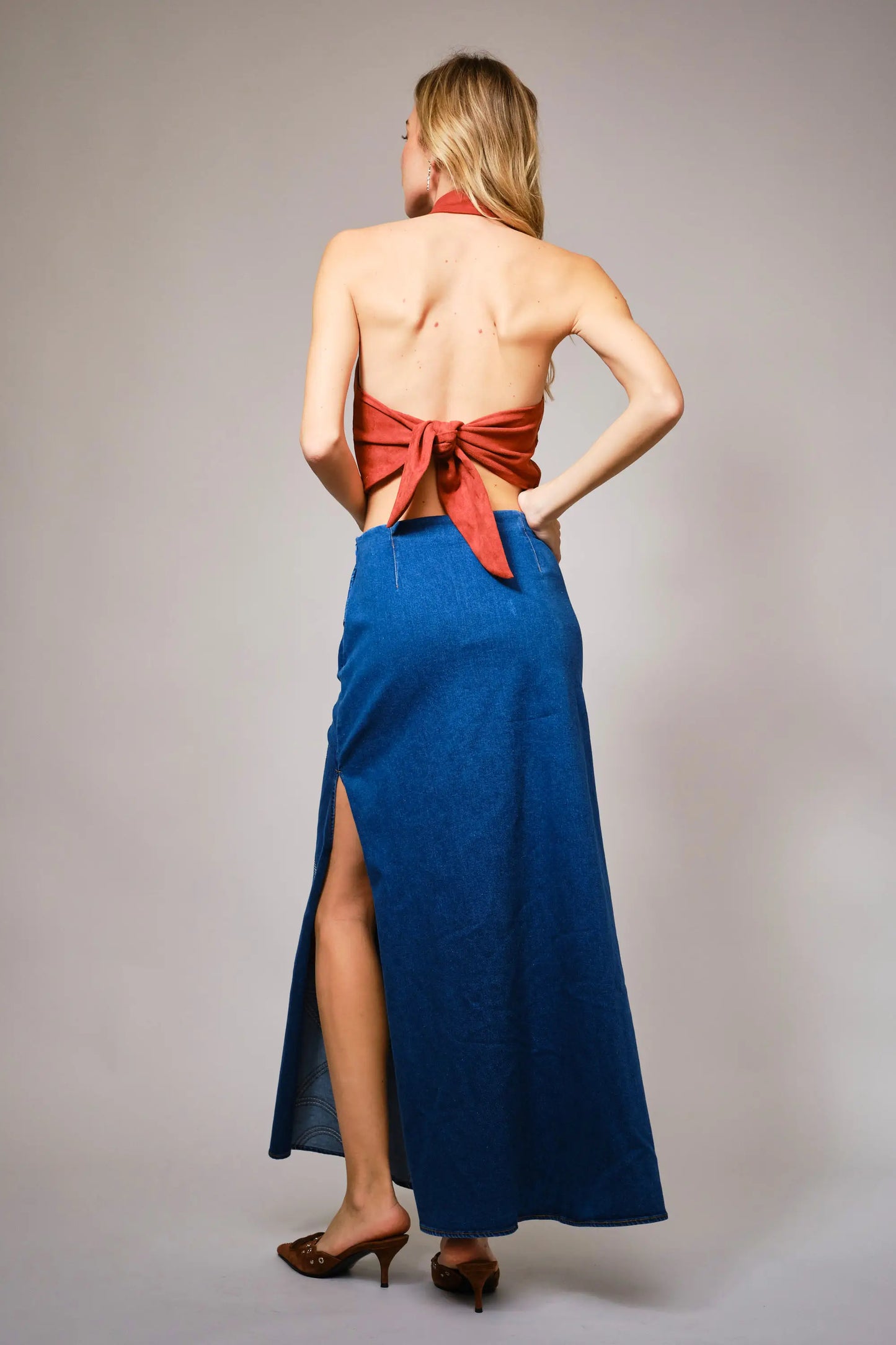 Westbound Stitch Denim Skirt