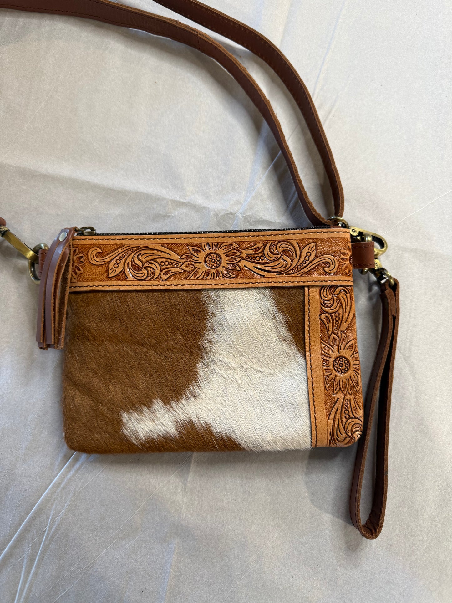 Drover Cowhide Crossbody/Wristlet