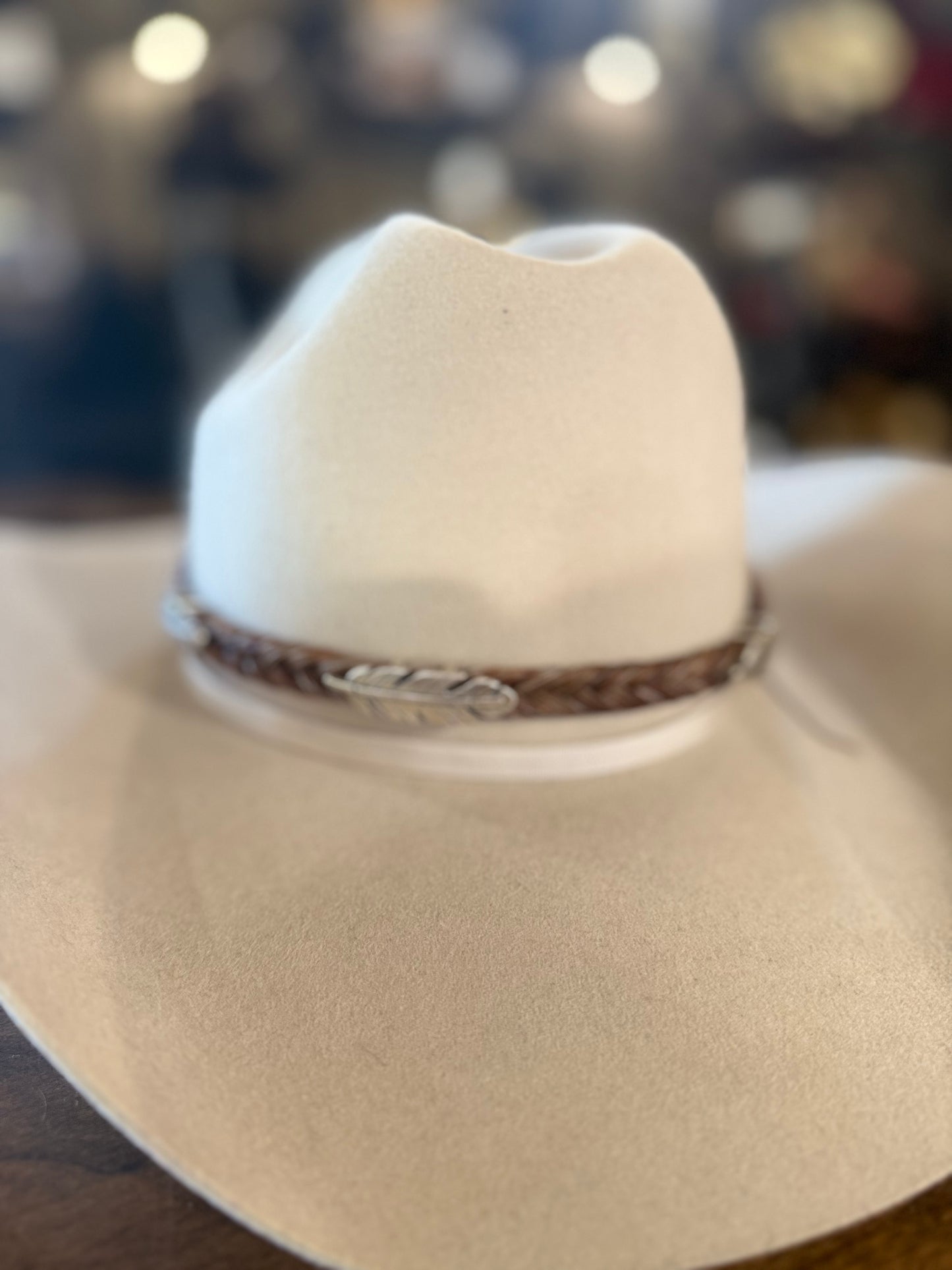 Silver Feather Horse Hair Hat Band