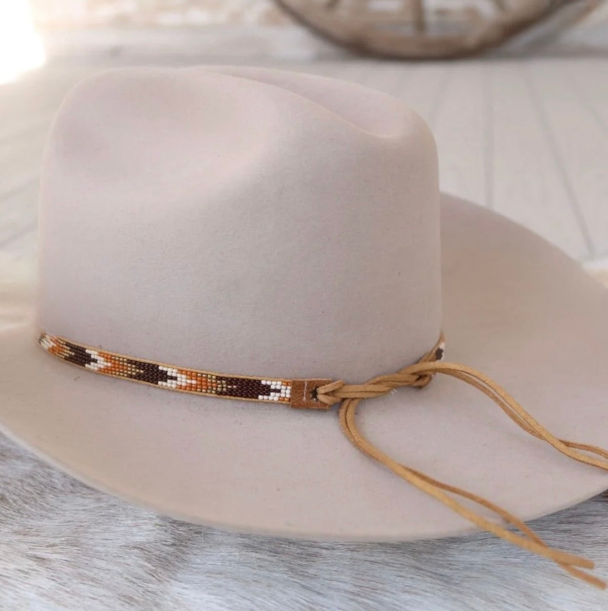 2 Colors Chevron Beaded Hat Bands