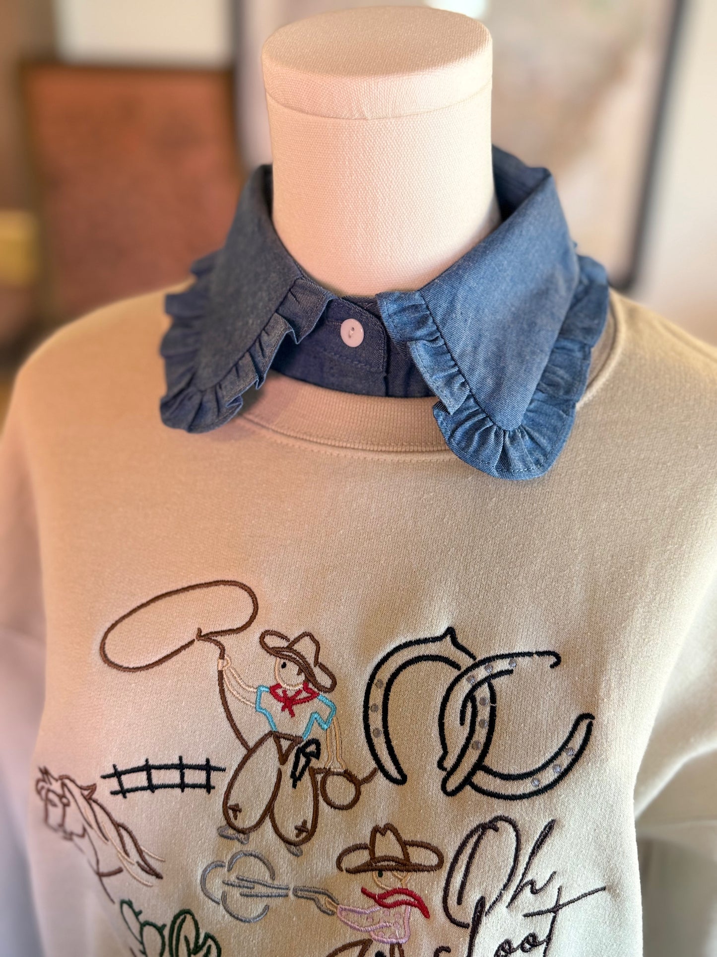 Oh Shoot Embroidered Crewneck