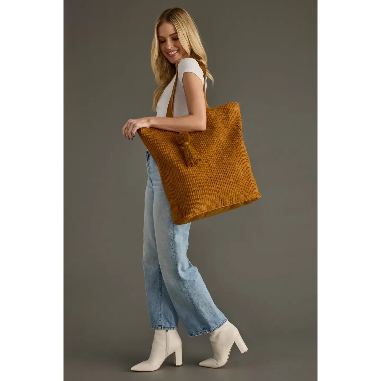 Mustard Corduroy Tote