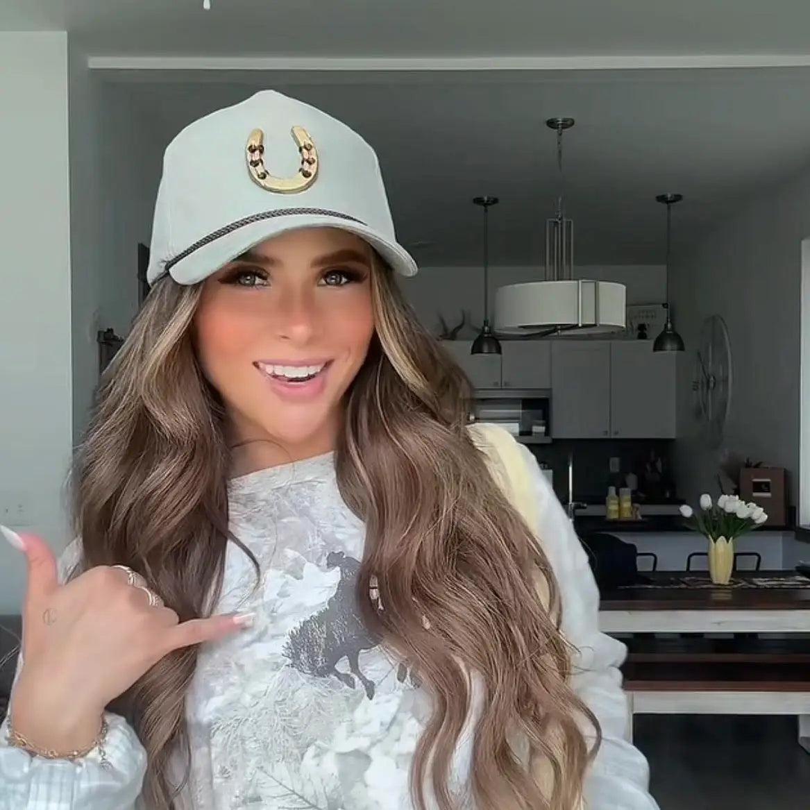 Gold Horseshoe Canvas Trucker Hat