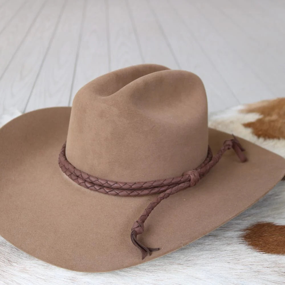 Braided Leather Hat Band