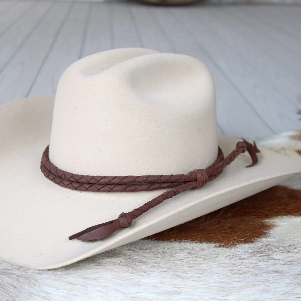Braided Leather Hat Band