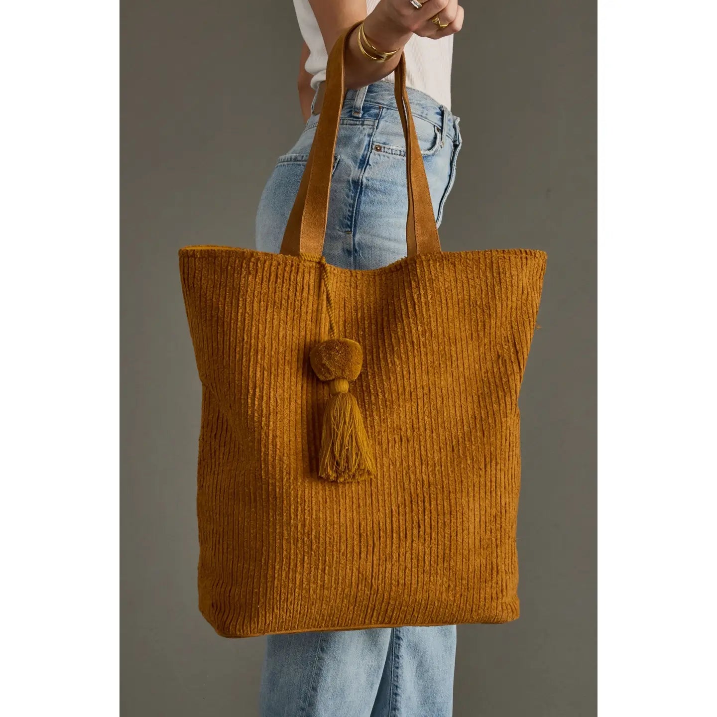 Mustard Corduroy Tote