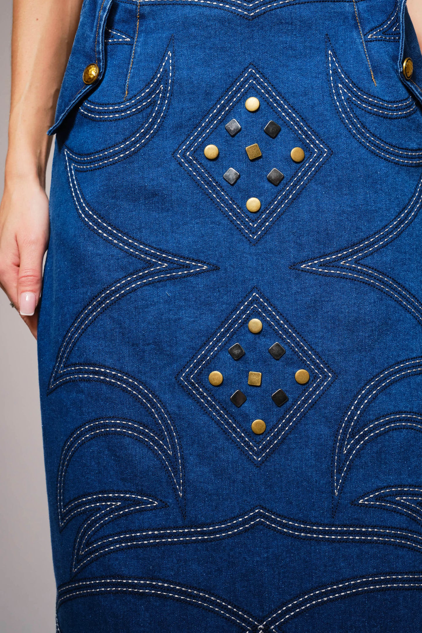 Westbound Stitch Denim Skirt