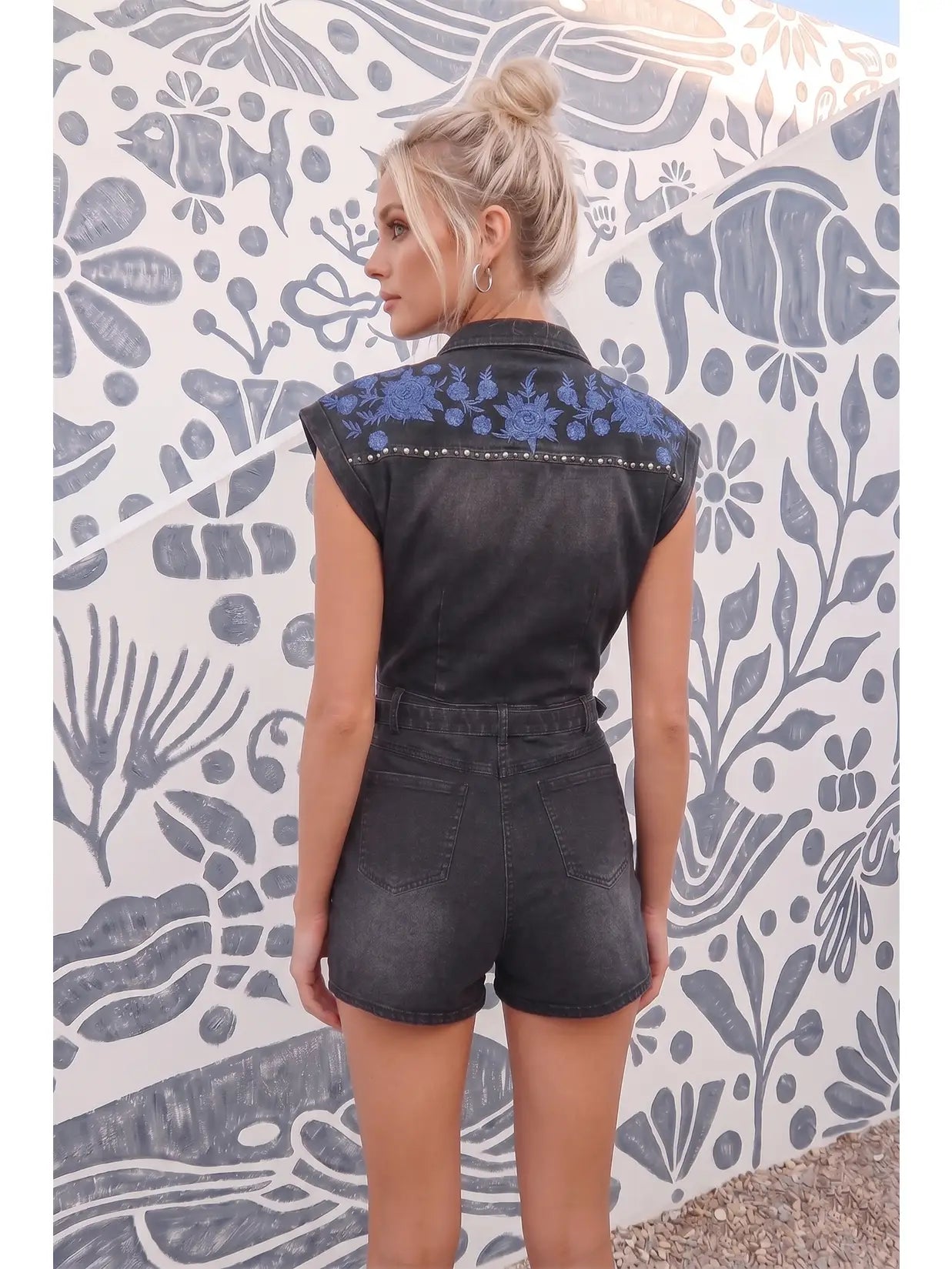 Steel Blossom Romper
