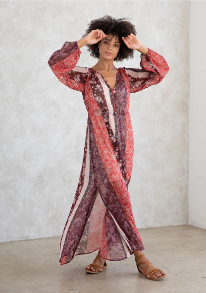 Red Rock Bloom Sheer Dress