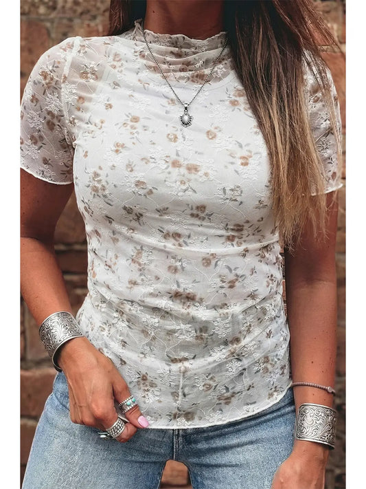 Sunlit Garden Sheer Top