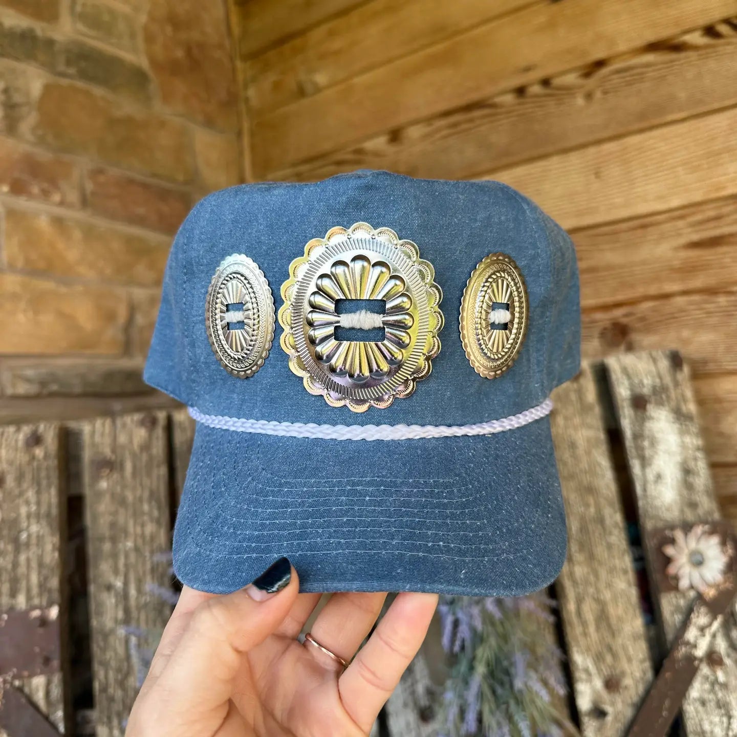 Denim Concho Trucker Hat