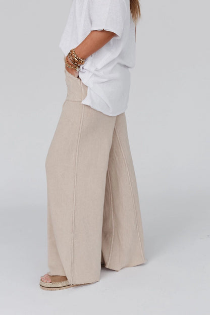 Robin Wide Leg Pant - Lt Taupe