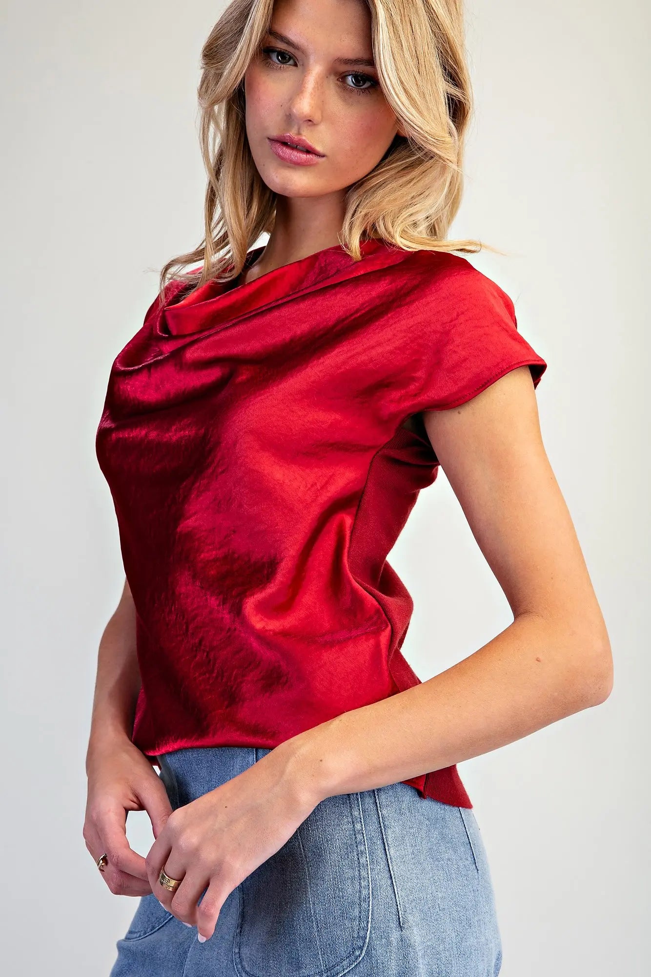 High Stakes Blouse in Crimson