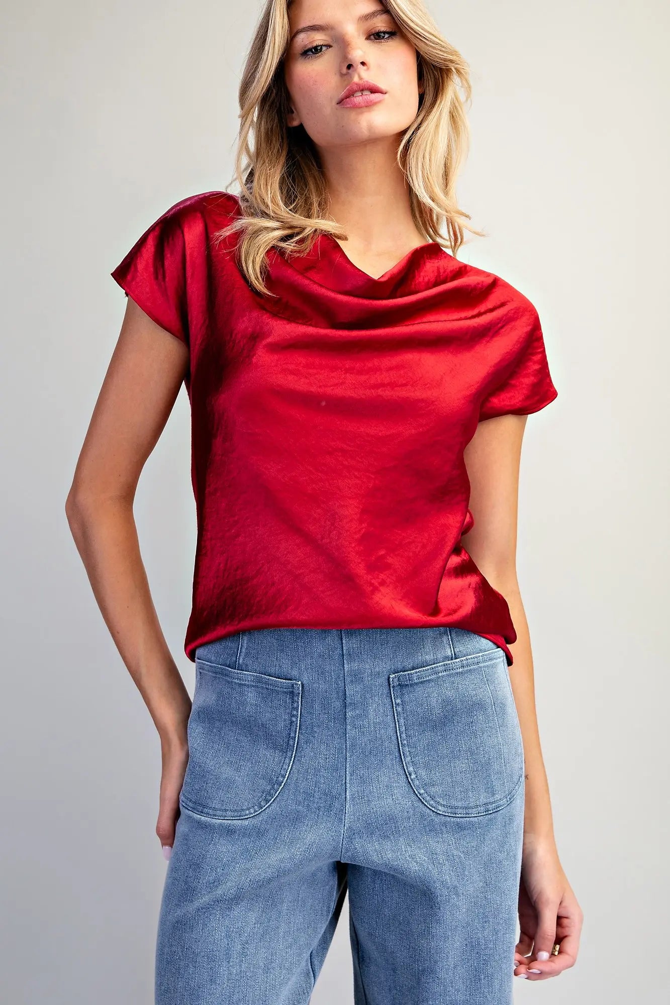 High Stakes Blouse in Crimson