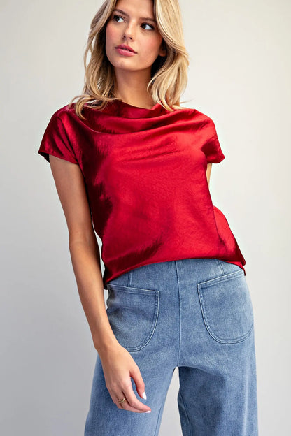 High Stakes Blouse in Crimson