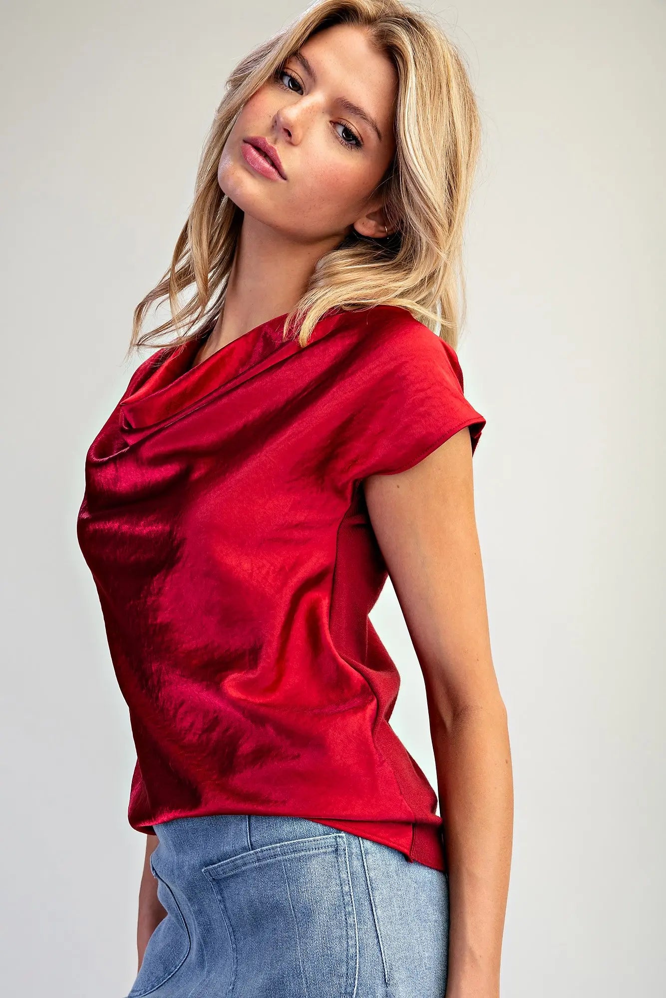 High Stakes Blouse in Crimson