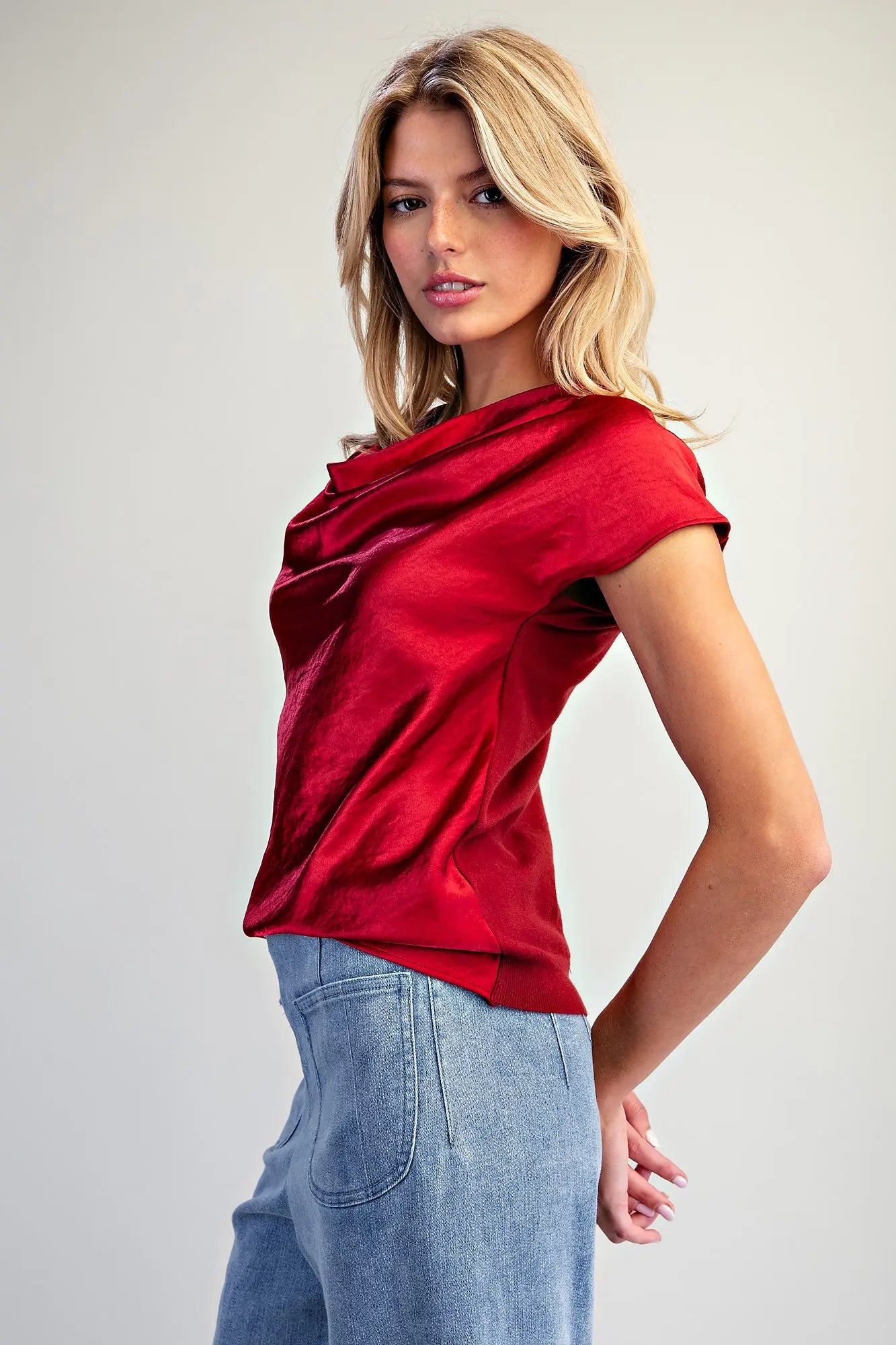 High Stakes Blouse in Crimson