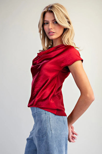 High Stakes Blouse in Crimson