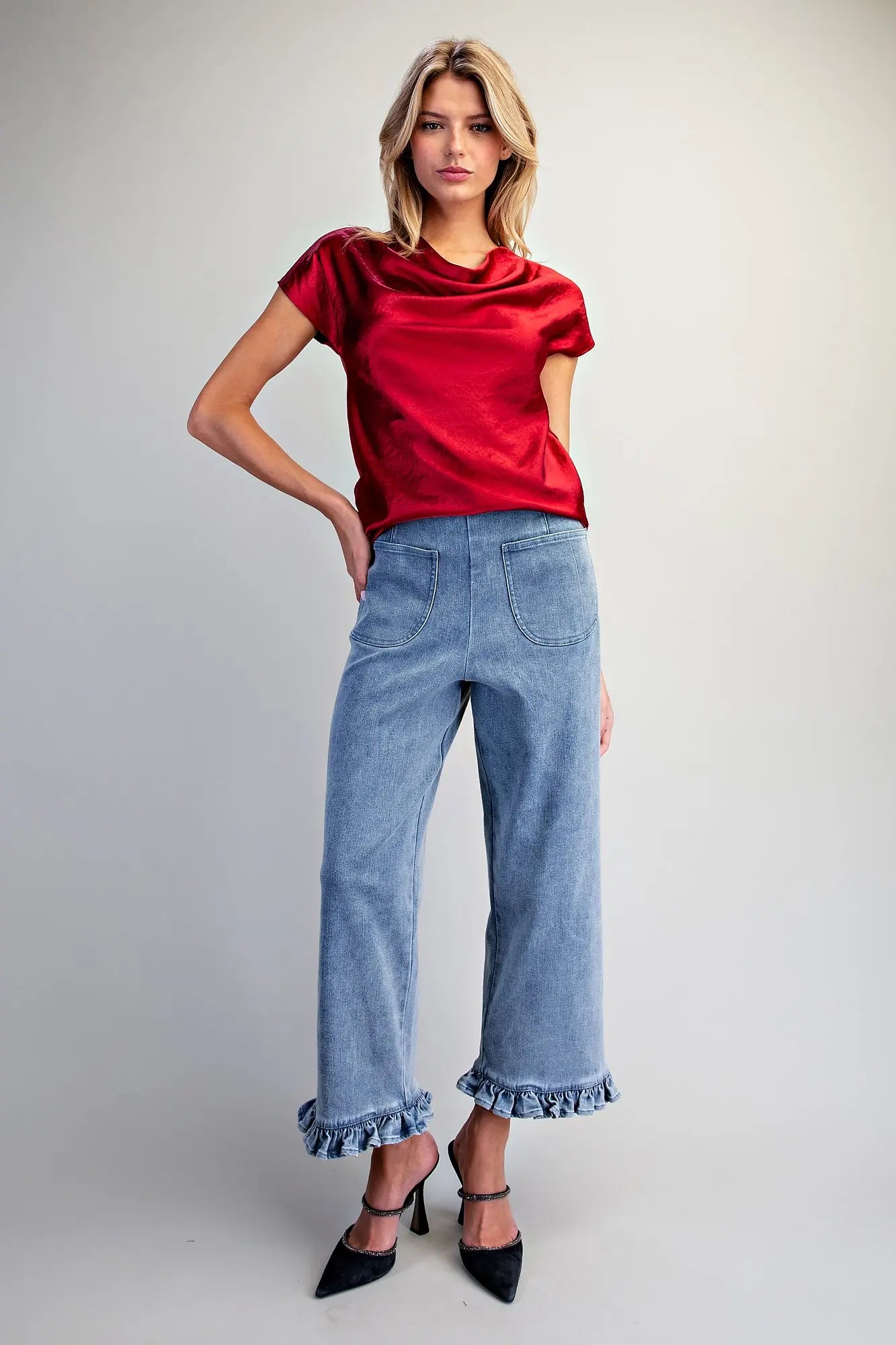 High Stakes Blouse in Crimson