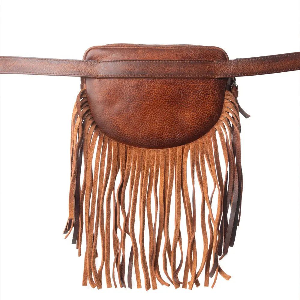 Zidana Stormy Trails Fringed Vegan Tanned Bag
