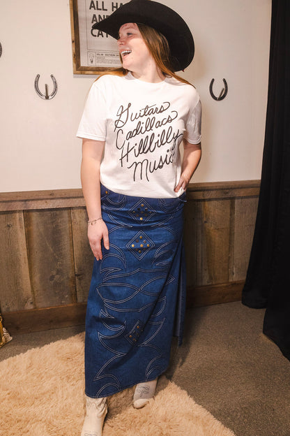 Westbound Stitch Denim Skirt