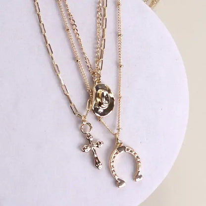 Trio Layer Charm Necklace