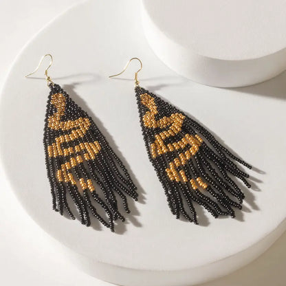 Gilded Python Beaded Earrings