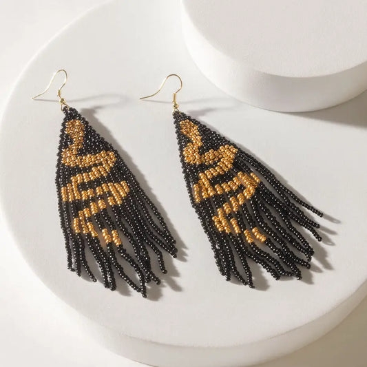 Gilded Python Beaded Earrings