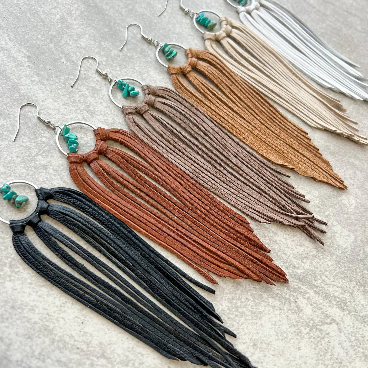 Bozeman Fringe Earrings w/Turquoise Beads
