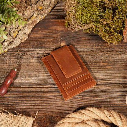 Leather Wallet w/Magnetic Clip