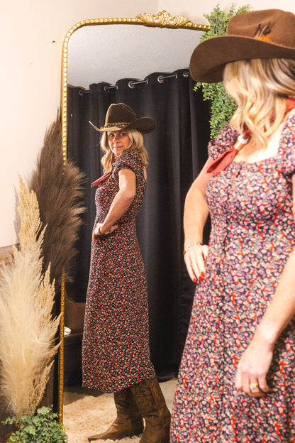 Midnight Garden Midi Dress
