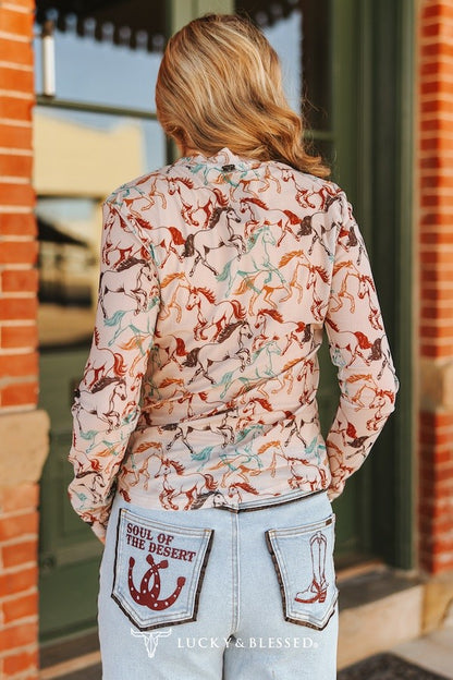 Wild Mustang Mesh Top