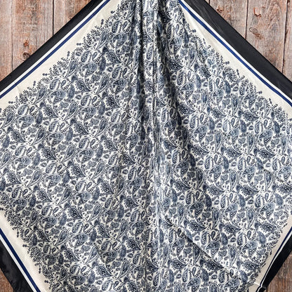 Blue & Cream Paisley Wild Rag