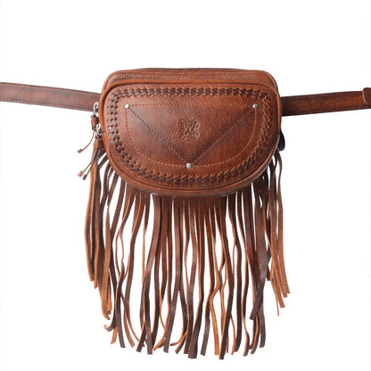 Zidana Stormy Trails Fringed Vegan Tanned Bag