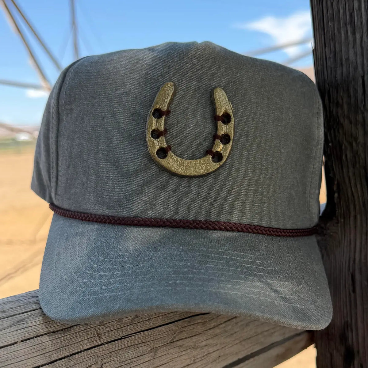Gold Horseshoe Canvas Trucker Hat