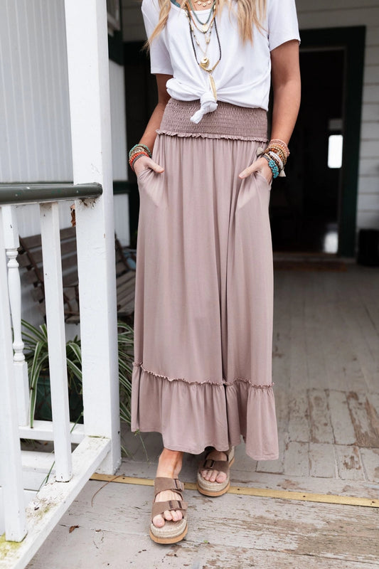 Rustic Romance Smocked Maxi Skirt