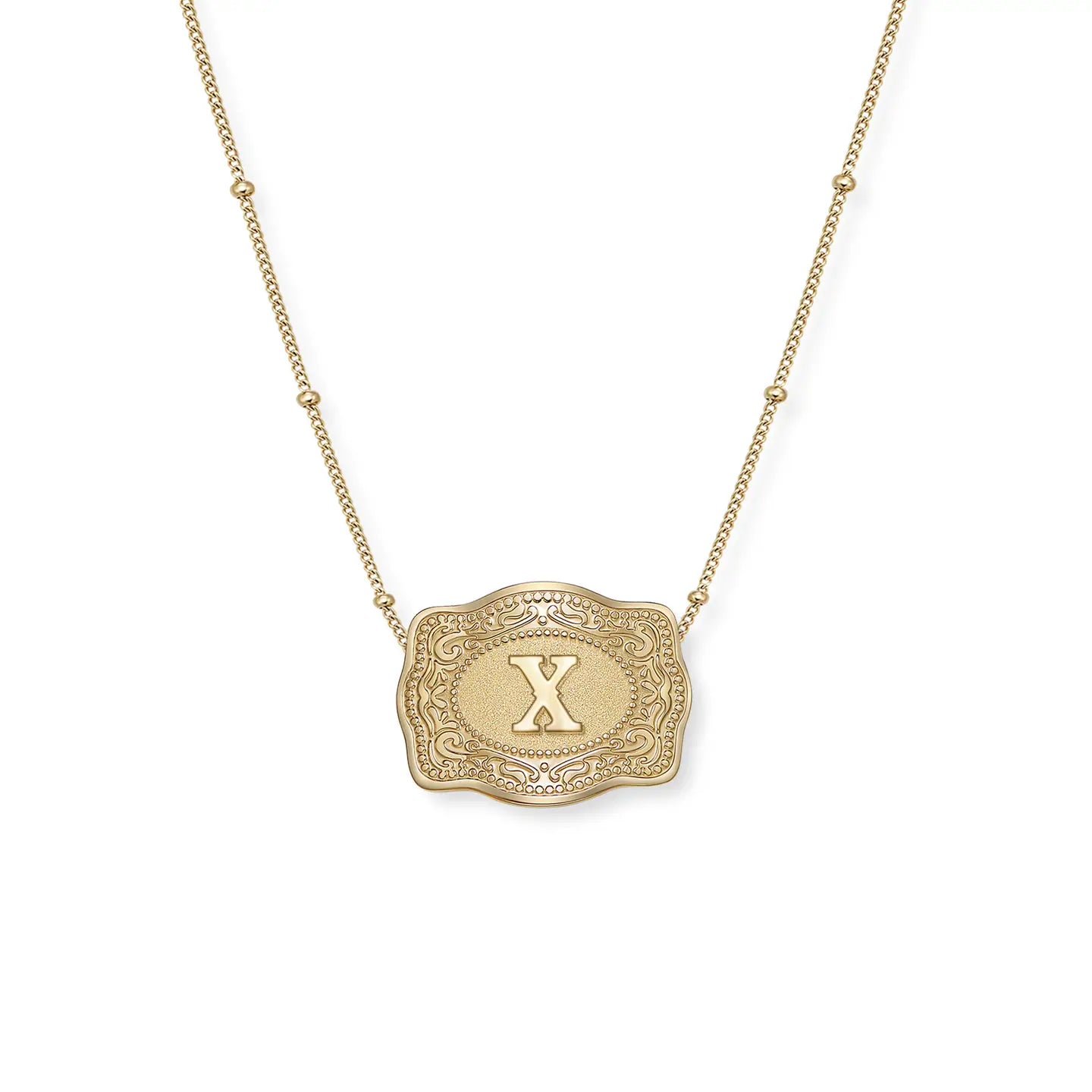 Gold SpurWest Mini Belt Buckle Necklace