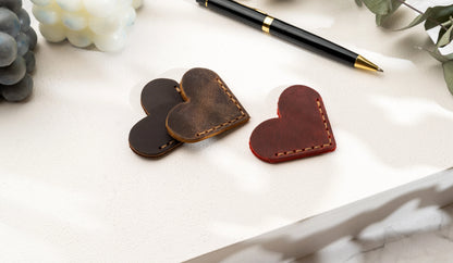 Leather Heart Bookmarks