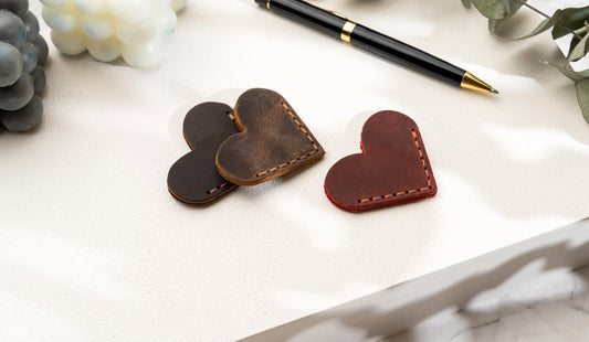 Leather Heart Bookmarks