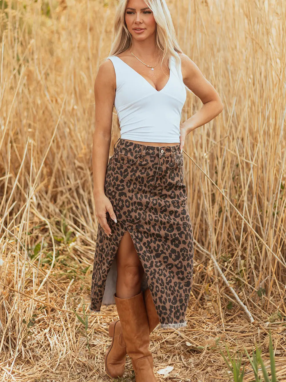 Leopard Creek Midi Skirt