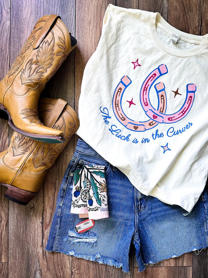 Luck is in the Curves Boxy Tank