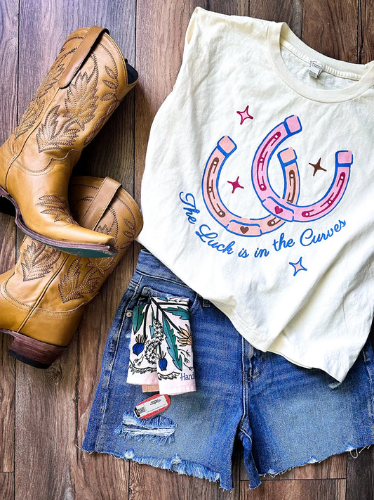 Luck is in the Curves Boxy Tank