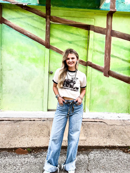 Horned Bull Ringer Tee