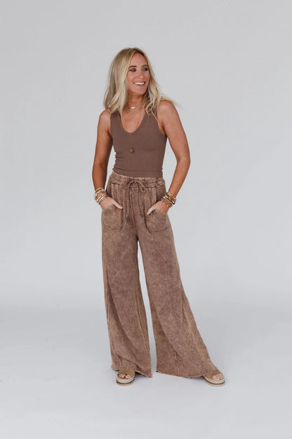 Robin Wide Leg Pant Mocha