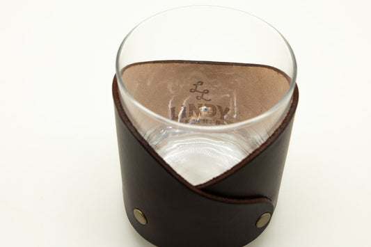 Leather Wrapped Rocks Glass