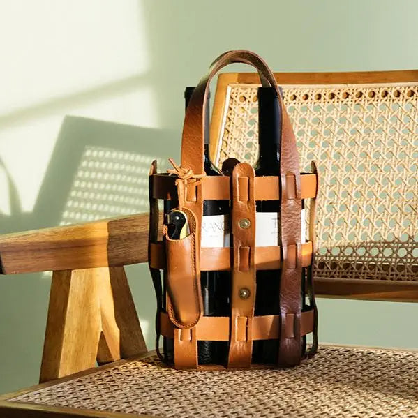Wine Lover Tote - Leather