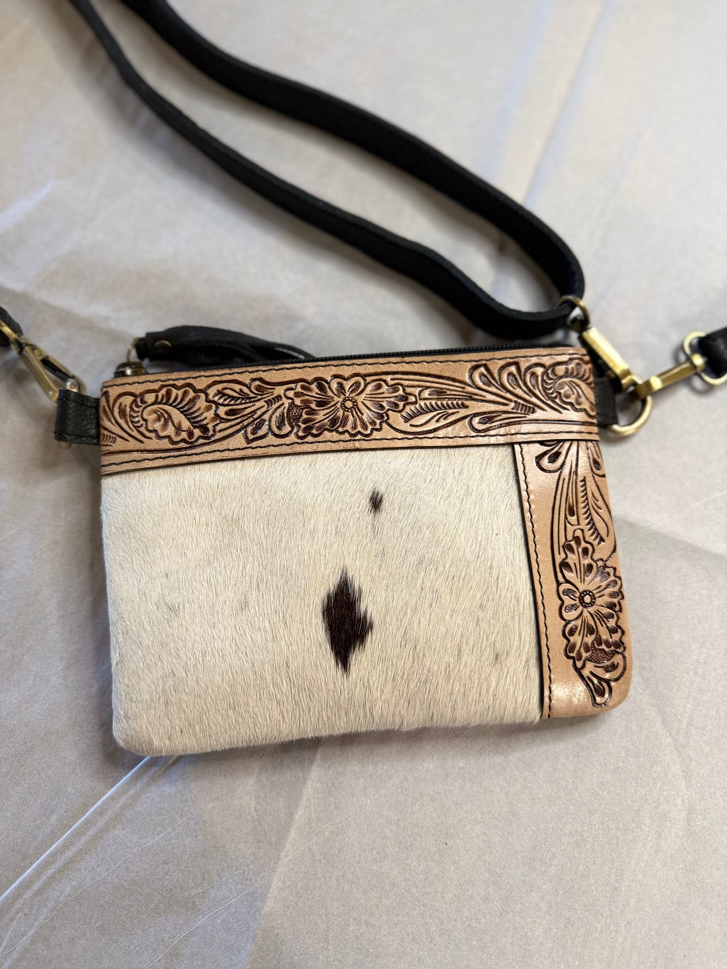 Drover Cowhide Crossbody/Wristlet